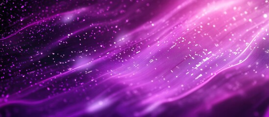 Fototapeta premium Abstract purple waves with sparkling particles creating a dreamy, ethereal atmosphere.