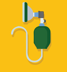 Oxygen Mask is a device worn over the nose and mouth through which oxygen is supplied from a storage tank. © Retno