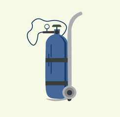 Oxygen Cylinder icon, Gas cylinder tank for all inert and mixed inert gases © Retno