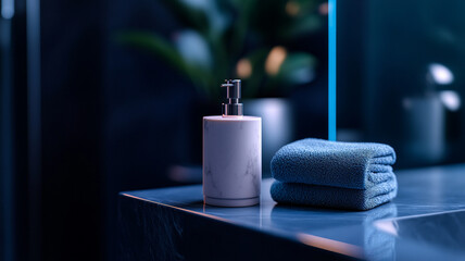 Minimalist luxury bathroom with a modern toilet sleek.