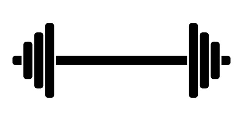 Weights Symbol. Dumbbell. Black Vector Icon isolated on white background. EPS 10 File.
