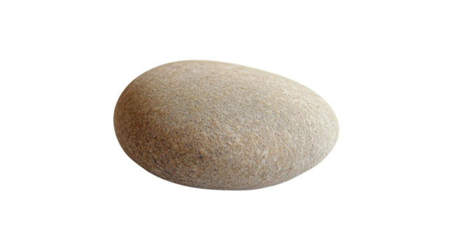 Round river stone on a transparent background