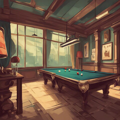 billiard game background illustration