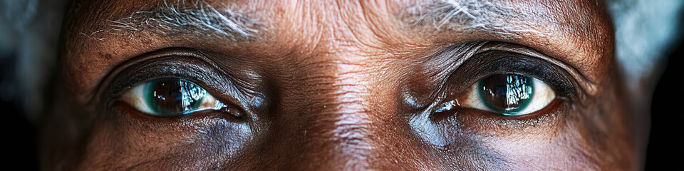Naklejka premium Silver Strength: Close-up of elderly woman's determined face