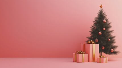 Christmas themed poster, space for text. 