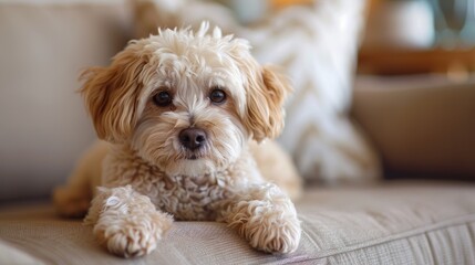 Adorable Puppy on Cushion