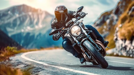 Motorcycle Rider on Road