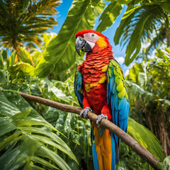 Obraz premium blue and red macaw