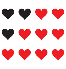 Heart vector icons. Set of love symbols isolated.