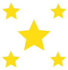 Five star rating goal. Quality feedback satisfaction concept. Achievement award survey reputation review satisfaction score symbol.