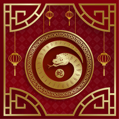 Happy Thailand new year 2025, with oriental elements on color background