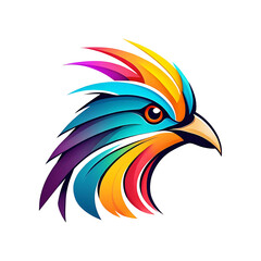 Fototapeta premium A colorful bird head logo with a colorful design on it