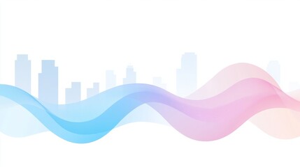 Line, shiny, light, up, line, flow, tech City back, simple, gradient, blue, City, Abstract, Future, Shape, flat design 