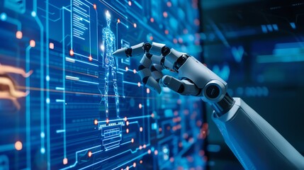 Robotic Arm Interacting with Digital Human on a Screen