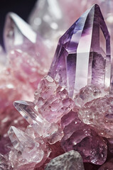 Colorful raw diamond rock with vibrant pink and purple shine. Brilliant jewelry design.