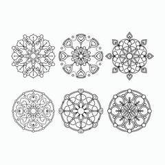 Simple black and white mandala, simple mandala coloring pages, vector file, tattoo design