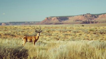 Naklejka premium Gazelle in the Arid Landscape