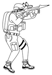hand drawn lines of army soldiers Military invasion, computer graphics, Army infantry