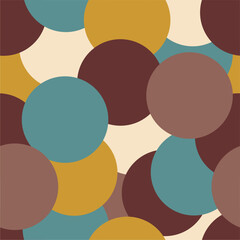 Seamless colorful multicolor art decor wallpaper print pattern with circles background for paper, textile, pck etc abstract geometry vector illustration endless 