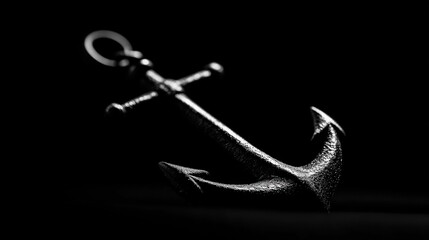 A close-up of a metallic anchor against a dark background, symbolizing hope and direction.
