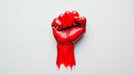 Male fist digital illustration on a color background. International Day. Concept banner for the presentation of the fight for your rights, justice and equality with space for text. Nelson Mandela.