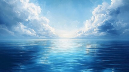 Fototapeta premium Serene Seascape and Majestic Clouds