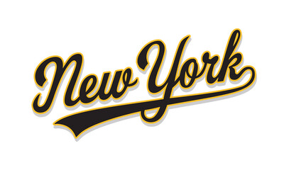 New York calligraphy text design vector illustration