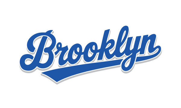Brooklyn calligraphy text design vector illustration