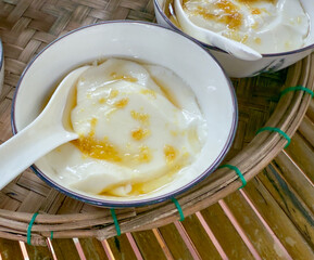 Sweet Ginger Tofu Pudding in a Bowl