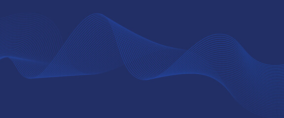 Flowing dark blue curve shape with soft gradient vector abstract background, relaxing and tranquil art, can illustrate health medical or sound of music.