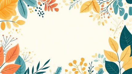 Floral Autumn Frame Illustration