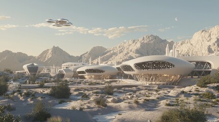 Futuristic Desert Agriculture: Solar-Powered Irrigation Systems Creating Vibrant Oasis | 3D Render Ultra-Detailed Artwork