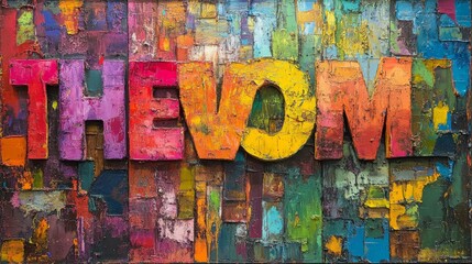 Obraz premium Colorful Abstract Typography Artwork