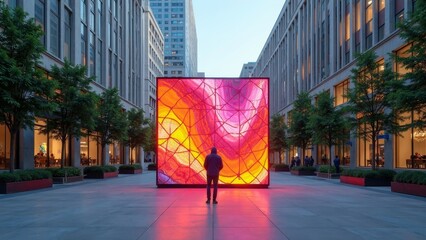 Vibrant Modern Urban Art Installation in Public Space