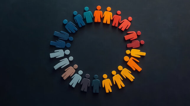 Conceptual scene of corporate team working together for win-win