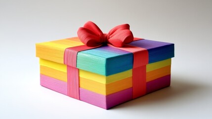 Obraz premium Colorful Gift Box with Rainbow Layers