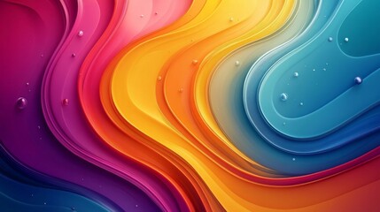 Abstract Colorful Fluid Wave Background