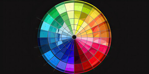 Obraz premium A color wheel divided into wedges, with each wedge representing a different concept and its corresponding hue.