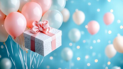 Floating Gift and Balloons Celebration
