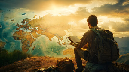 Global Missionary Journey of Faith in Jesus Christ Spreading Christian Teachings with Scripture and Map Fulfilling God's Call Worldwide