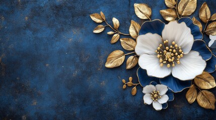 Elegant Floral Design with Gold Accents