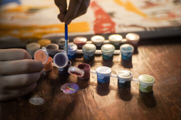 painting by numbers, a hobby for adults and children