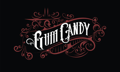 GUM CANDY lettering custom style design