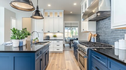Modern Blue and White Kitchen Design