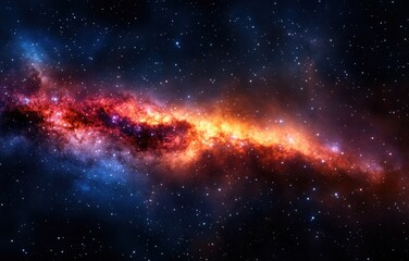 Obraz premium Explore the vibrant colors and stunning patterns of a distant galaxy, showcasing the intricate dance of cosmic gases and stars against the infinite backdrop of space.