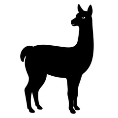 Alpaca Silhouette Vector Art.