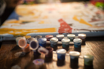 painting by numbers, a hobby for adults and children