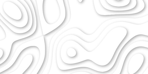 Abstract luxury white modern 3d papercut background. Minimal abstract vector wave carve diamond topography line circle creative topography map circle and wave line smooth multilayer pattern. papercut.