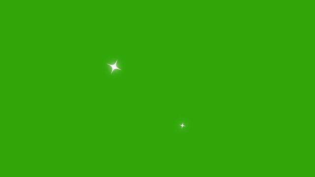 Twinkling stars animation, white cartoon, flat, vector, doodles style stars. template elements, stars shine effect background animation twinkle, starry night sky,