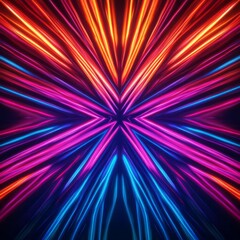 Abstract digital art illuminated by intense artificial lighting, high contrast, vibrant colors